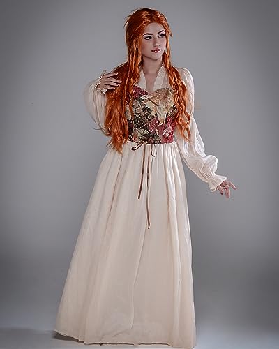 LTAKK Renaissance Dress Women Medieval Costume Victorian Dresses Pirate Skirt Fairy Witch Dress - Image 7