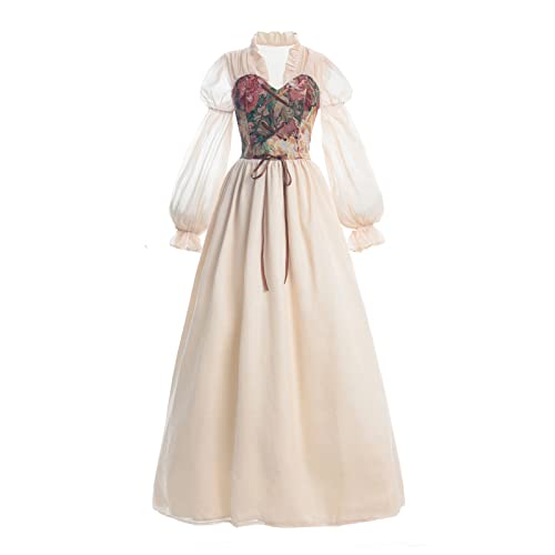 LTAKK Renaissance Dress Women Medieval Costume Victorian Dresses Pirate Skirt Fairy Witch Dress