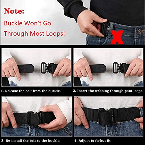 MOZETO Tactical Belts for Men Military Style Work Hiking Riggers Web Gun Belt with Heavy Duty Quick Release Metal Buckle - Image 6