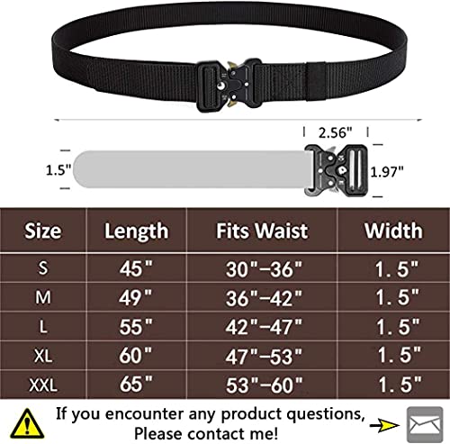 MOZETO Tactical Belts for Men Military Style Work Hiking Riggers Web Gun Belt with Heavy Duty Quick Release Metal Buckle - Image 7
