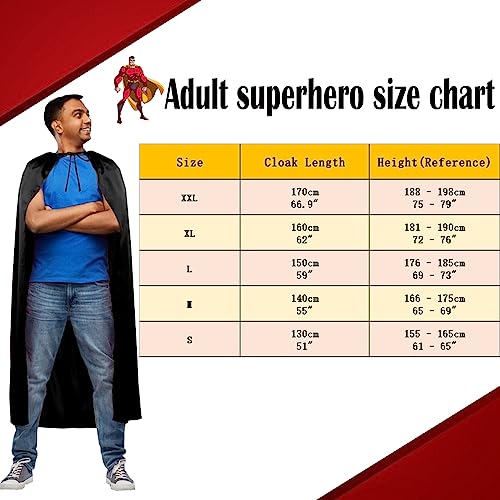 Maklulu Adult Superhero Capes and Masks-Halloween Capes Superhero Costumes - Image 4