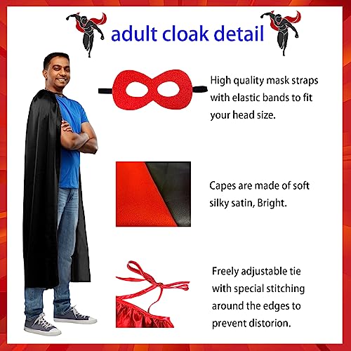 Maklulu Adult Superhero Capes and Masks-Halloween Capes Superhero Costumes - Image 5