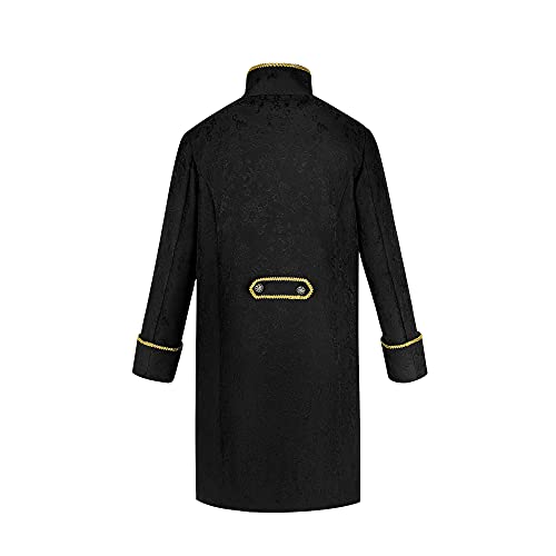 Mens Steampunk Vintage Tailcoat Goth Jacket Formal Retro Renaissance Victorian Frock Coat Uniform Medieval Halloween Costume - Image 3