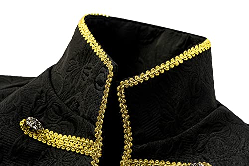 Mens Steampunk Vintage Tailcoat Goth Jacket Formal Retro Renaissance Victorian Frock Coat Uniform Medieval Halloween Costume - Image 4