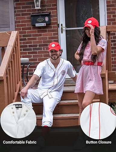 Rockford Peaches Baseball Player Set Halloween Costume Cosplay - Image 4