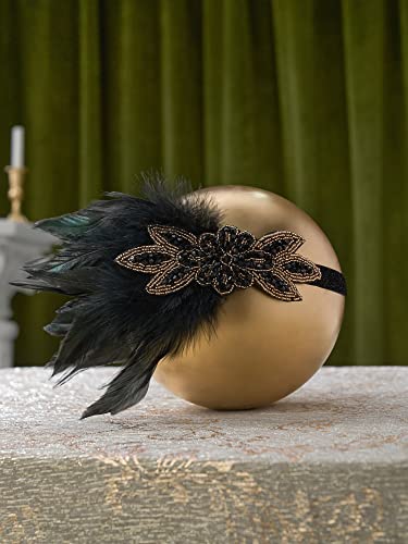 SWEETV 1920s Great Gatsby Accessories Set for Women, Flapper Headband Headpiece Roaring 20s Costume Accessories Set - Image 4