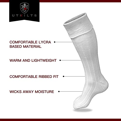 UT Kilts Hose, Traditional Scottish Socks for Kilts, Ribbed Design, Pull Up To Cuff Over Your Hose Flashes - Image 4