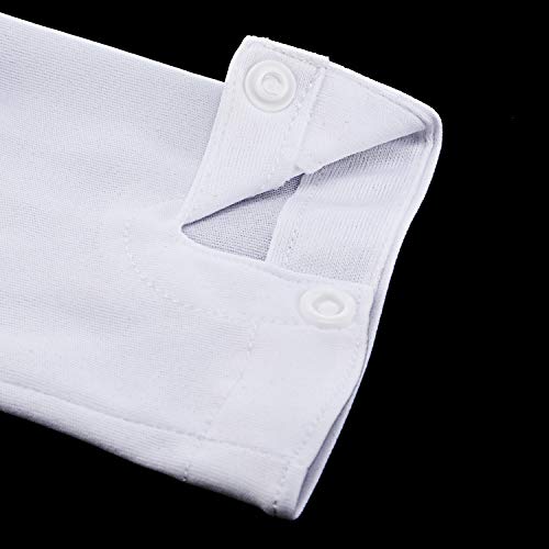 Shappy 2 Pairs White Cotton Glove Men Parade Formal Tuxedo Uniform Glove for Cosplay Party Jewelry Inspection (nylon 10 Inch) - Image 6