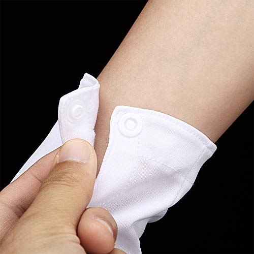 Shappy 2 Pairs White Cotton Glove Men Parade Formal Tuxedo Uniform Glove for Cosplay Party Jewelry Inspection (nylon 10 Inch) - Image 8