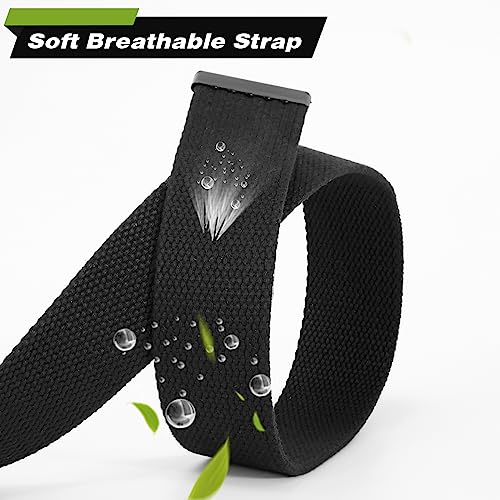 WHIPPY Canvas Web Belt Flip-Top Solid Black Military Buckle Fully Adjustable Mens Webbing Belts Cut To Fit - Image 3