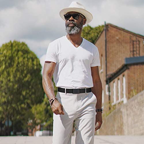 WHIPPY Canvas Web Belt Flip-Top Solid Black Military Buckle Fully Adjustable Mens Webbing Belts Cut To Fit - Image 5