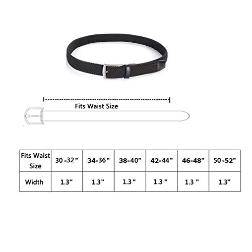 Weifert Men's Stretch Woven 1.3" Wide Elastic Braided Belts - Image 6