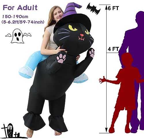 Double Couple Halloween Costume for Adults Kids Inflatable Cat Funny Ride on Blow up Cosplay Costumes for Women Men - Image 4