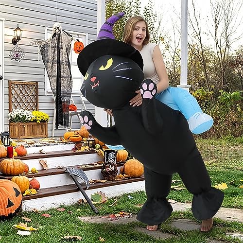 Double Couple Halloween Costume for Adults Kids Inflatable Cat Funny Ride on Blow up Cosplay Costumes for Women Men - Image 8