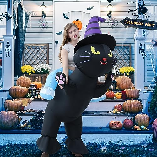 Double Couple Halloween Costume for Adults Kids Inflatable Cat Funny Ride on Blow up Cosplay Costumes for Women Men - Image 9