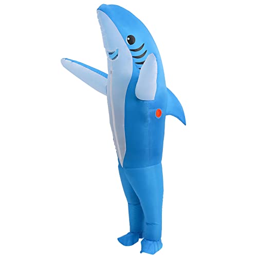 IHGYT Inflatable Shark Costume Air Blow up Jaws Jumpsuit Fancy Dress Funny Carcharias Suit for Cosplay Party - Image 4