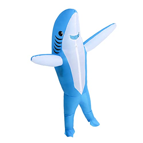 IHGYT Inflatable Shark Costume Air Blow up Jaws Jumpsuit Fancy Dress Funny Carcharias Suit for Cosplay Party - Image 5