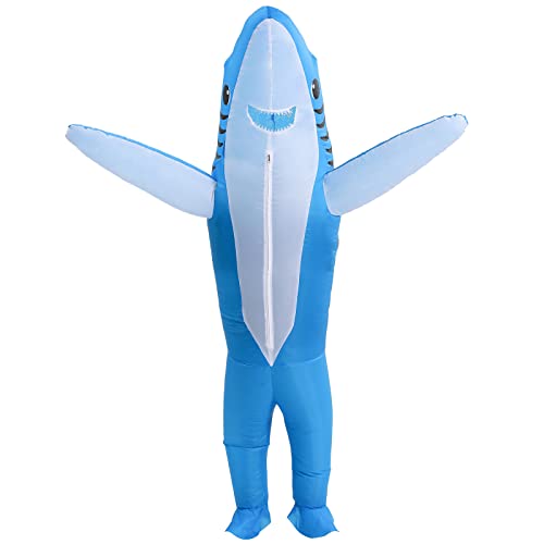 IHGYT Inflatable Shark Costume Air Blow up Jaws Jumpsuit Fancy Dress Funny Carcharias Suit for Cosplay Party - Image 6