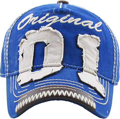 KBVT-554 Roy Vintage Hats Distressed Washed Baseball Cap Dad Hat One Size Adjustable Original - Image 3