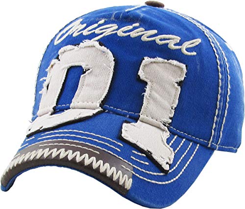 KBVT-554 Roy Vintage Hats Distressed Washed Baseball Cap Dad Hat One Size Adjustable Original