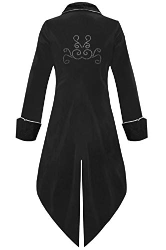 Mens Medieval Steampunk Tailcoat Halloween Costumes, Velvet Victorian Tuxedo Jacket Gothic Vintage Frock Coat - Image 3