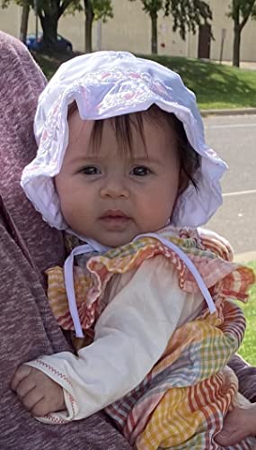 N'Ice Caps Baby Girls Bonnet White Lace Newborn Infant Toddler Sun Hat Special Occasion - Image 3