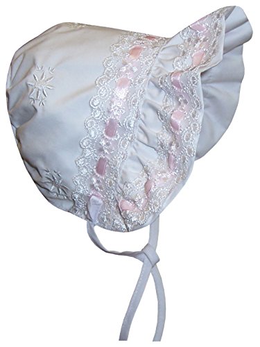 N'Ice Caps Baby Girls Bonnet White Lace Newborn Infant Toddler Sun Hat Special Occasion - Image 5