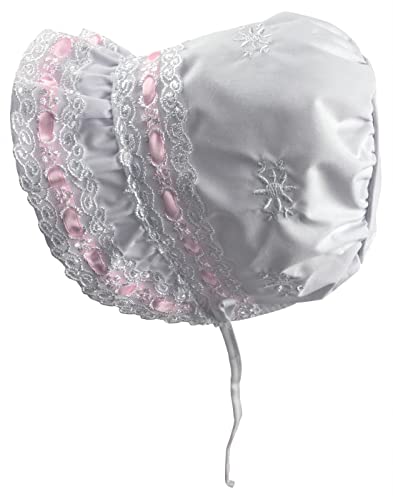 N'Ice Caps Baby Girls Bonnet White Lace Newborn Infant Toddler Sun Hat Special Occasion - Image 6