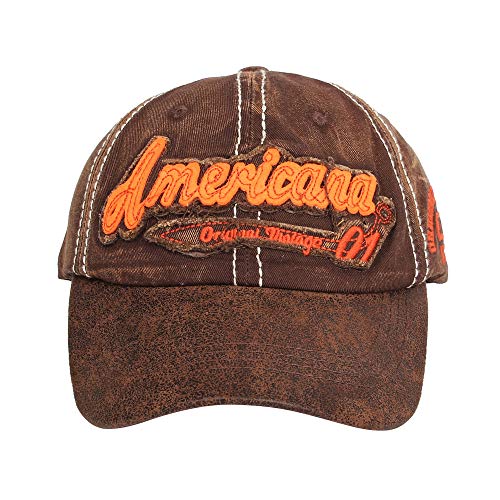 WITHMOONS American US Distressed Vintage Baseball Cap Dad Hat Adjustable KZ10036 - Image 3