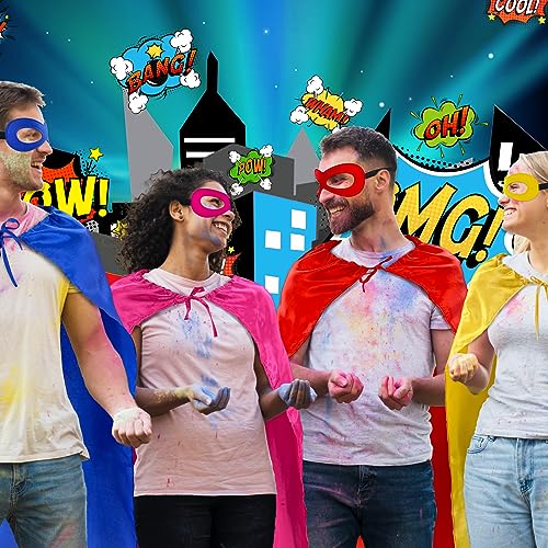 D.Q.Z Super hero Capes and Masks for Adults Superhero Dress Up Halloween Costume Team Spirit Day Party Favors - Image 4
