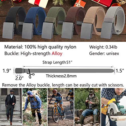 LionVII Casual Mens Belt, Elastic Work Belt with Metal Buckle Adjustable Web Waist Strap, Easy Trim to Fit 28-49" Waist - Image 3