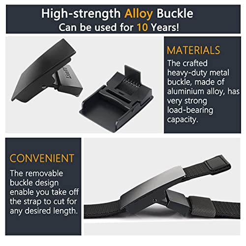LionVII Casual Mens Belt, Elastic Work Belt with Metal Buckle Adjustable Web Waist Strap, Easy Trim to Fit 28-49" Waist - Image 6