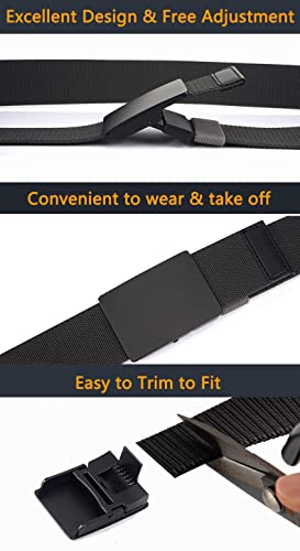LionVII Casual Mens Belt, Elastic Work Belt with Metal Buckle Adjustable Web Waist Strap, Easy Trim to Fit 28-49" Waist - Image 7