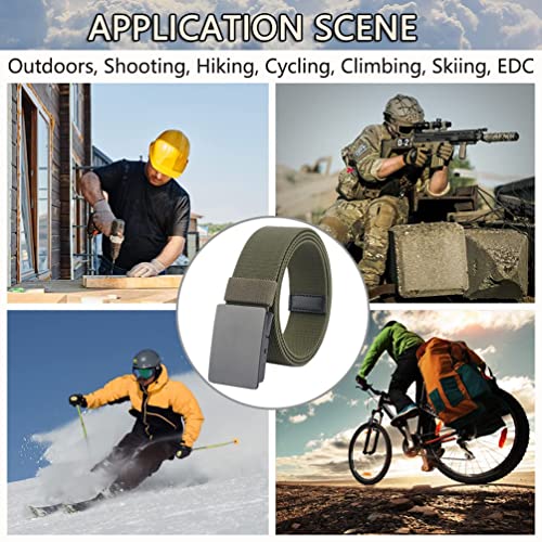 LionVII Casual Mens Belt, Elastic Work Belt with Metal Buckle Adjustable Web Waist Strap, Easy Trim to Fit 28-49" Waist - Image 8