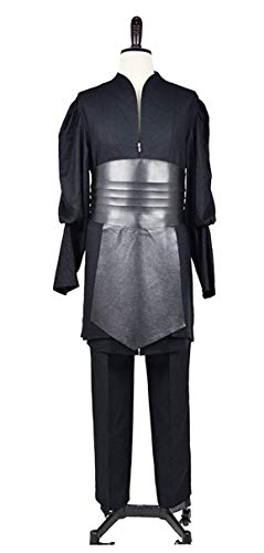 Rongxu Mens Black Tunic Hooded Robe Pants with Belt Full Set Adult Tunic Costume Classic Halloween Cosplay Outfit US Size - Image 4