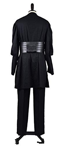 Rongxu Mens Black Tunic Hooded Robe Pants with Belt Full Set Adult Tunic Costume Classic Halloween Cosplay Outfit US Size - Image 5