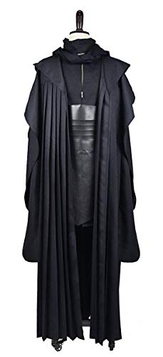 Rongxu Mens Black Tunic Hooded Robe Pants with Belt Full Set Adult Tunic Costume Classic Halloween Cosplay Outfit US Size - Image 6