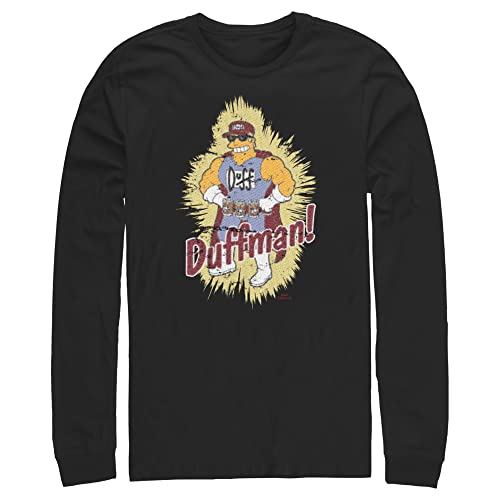 Men's The Simpsons Distressed Duffman Portrait Long Sleeve Shirt