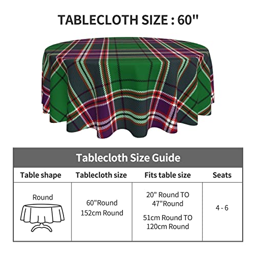 MIZIBAO Tablecloth Round, Clan MacFarlane Hunting Tartan Washable Table Cover for Farmhouse Kitchen Dining Picnic Party Indoor Outdoor Table Mats 60 inch - Image 6