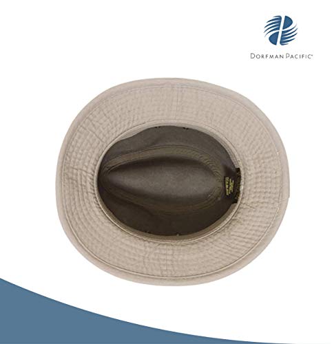 Dorfman Pacific Men's One-Piece Canvas Faux Leather-Trim Safari Hat - Image 5