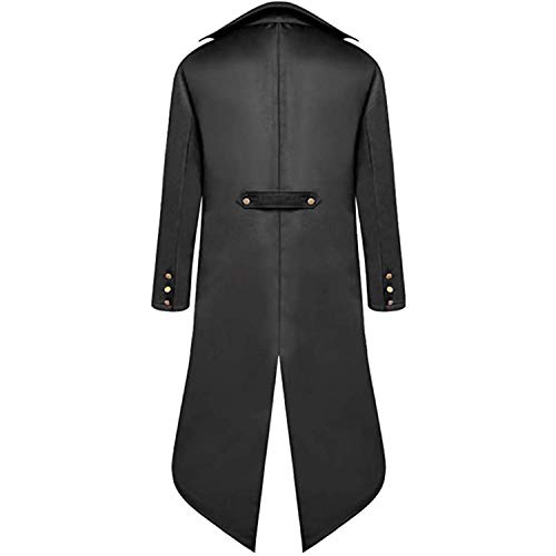 BITSEACOCO Mens Gothic Medieval Tailcoat Jacket, Steampunk Vintage Victorian Frock High Collar Coat - Image 3