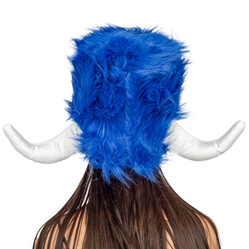 Costume Agent Viking Furry Blue Hat Helmet Adult Halloween Costume Accessory - Image 4