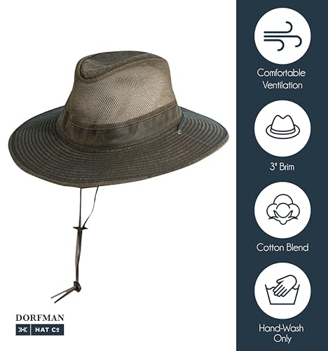 Dorfman Pacific Co. Men's Weathered Cotton Big Brim with Mesh - Image 3