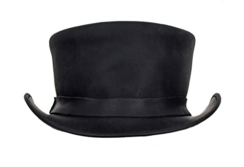 Dream Apparel Black Leather Top Hat Men Women Steampunk Halloween Costume Plague Doctor Deadman Tophat Victorian Short Topper - Image 3