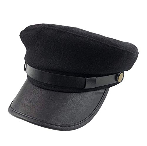 Elandy Black Men's & Women's Chauffeur & Driver Hat - Classic Vintage Newsboy Cap & Peaked Beret - Image 7