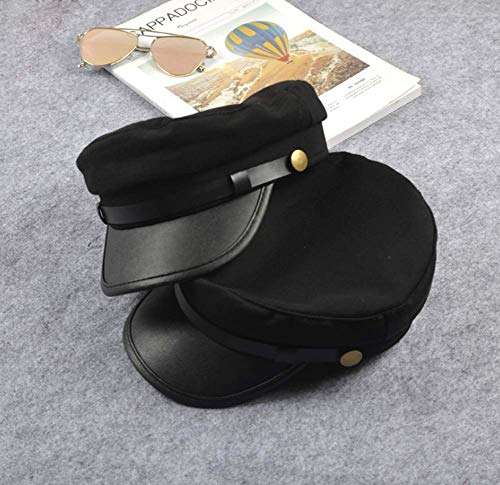 Elandy Black Men's & Women's Chauffeur & Driver Hat - Classic Vintage Newsboy Cap & Peaked Beret - Image 8