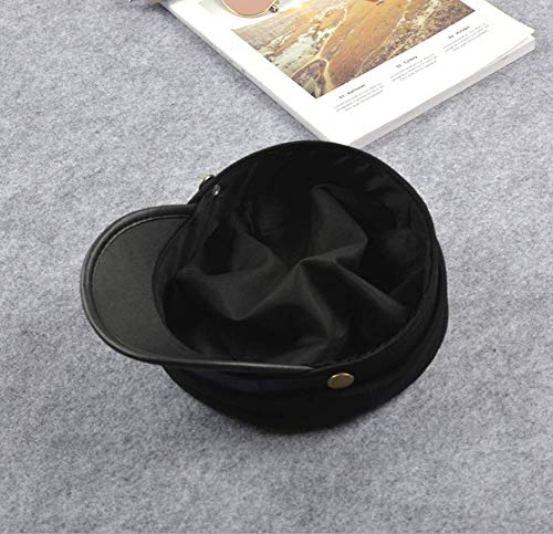 Elandy Black Men's & Women's Chauffeur & Driver Hat - Classic Vintage Newsboy Cap & Peaked Beret - Image 9