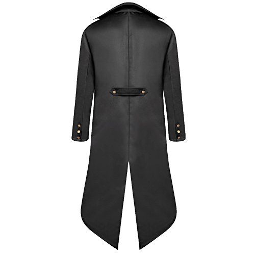 H&ZY Men's Steampunk Vintage Tailcoat Jacket Gothic Victorian Frock Coat Uniform Halloween Costume - Image 3
