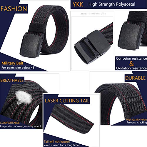 LionVII Men's Nylon Work Belts - Breathable Webbing Canvas Belt with Plastic Buckle, Adjustable Trim to Fit 28-49" Waist - Image 5