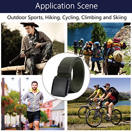 LionVII Men's Nylon Work Belts - Breathable Webbing Canvas Belt with Plastic Buckle, Adjustable Trim to Fit 28-49" Waist - Image 7